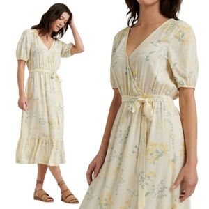 LUCKY BRAND Sophie Maxi Dress Yellow Sun Dress Cottagecore Prairie Dress Medium